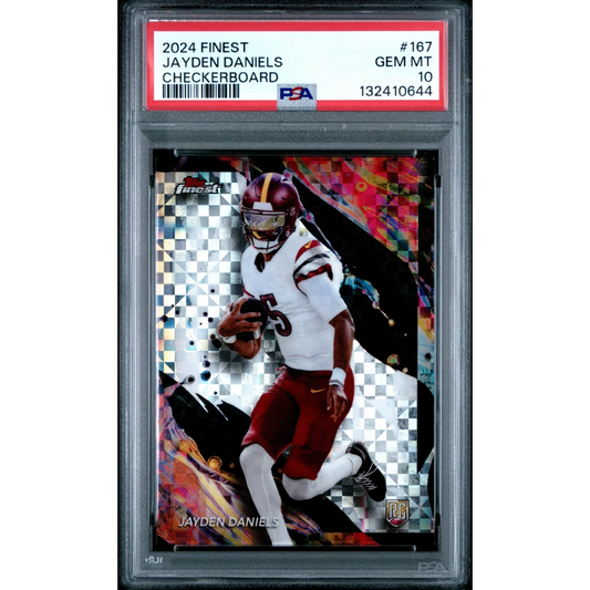Graded 2024 Topps Finest Jayden Daniels #167 Checkerboard Rookie RC Football Card PSA 10 Gem Mint | Hall of Fame Sports Memorabilia | vintageantiquesgifts.com