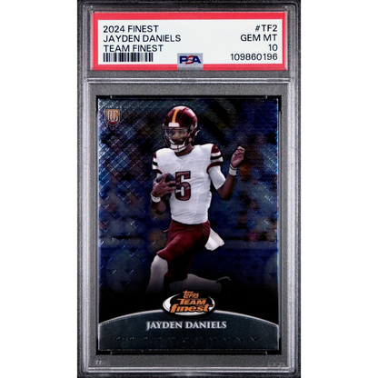 Graded PSA 10 Gem Mint 2024 Topps Finest Jayden Daniels #TF2 RC Football Card
