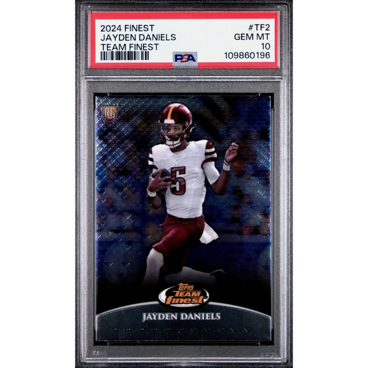 Graded PSA 10 Gem Mint 2024 Topps Finest Jayden Daniels #TF2 RC Football Card