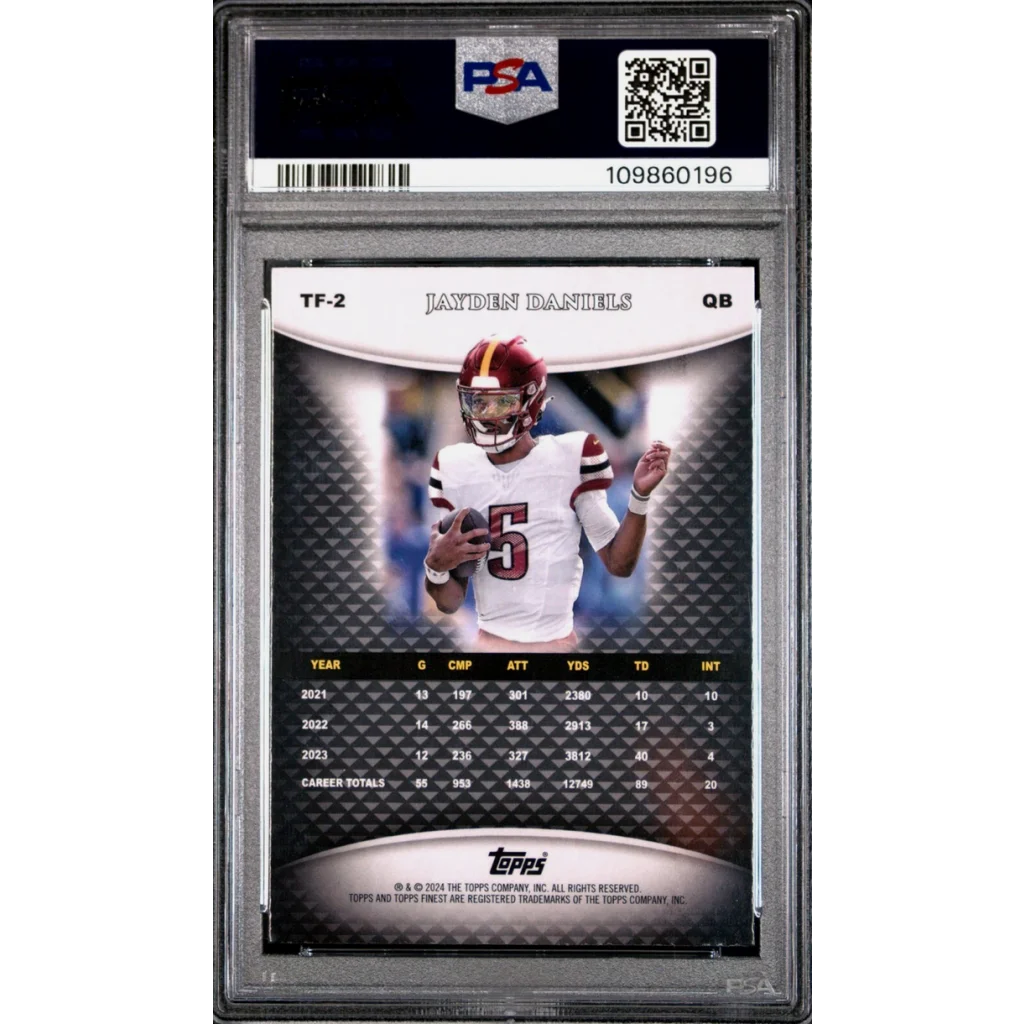 Graded 2024 Topps Finest Jayden Daniels #TF2 PSA 10 rookie card