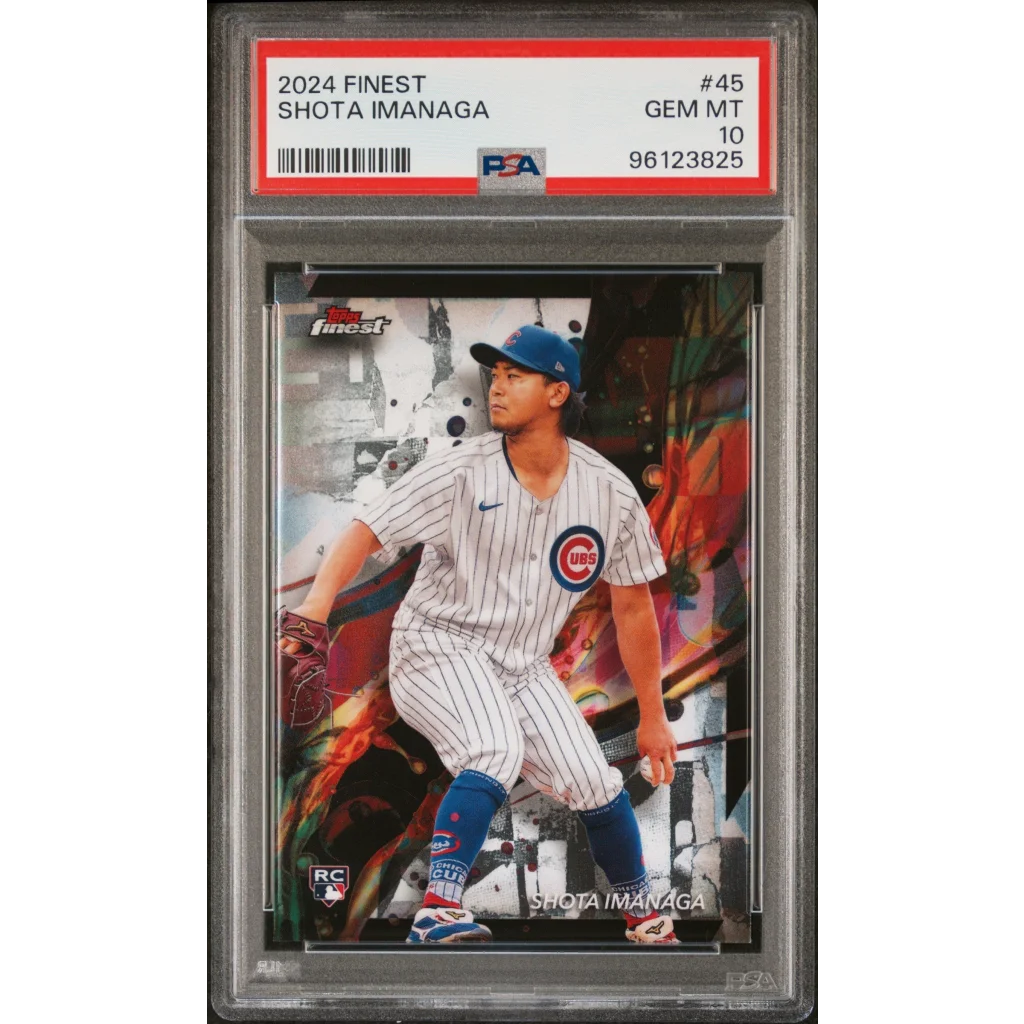 A graded Shota Imanaga baseball card by Professional Sports Authenticator for sports fans