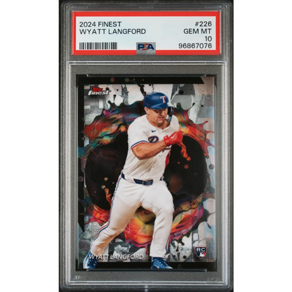 Graded 2024 Topps Finest Wyatt Langford #226 Rookie RC Baseball Card PSA 10 Gem Mint | Hall of Fame Sports Memorabilia | vintageantiquesgifts.com