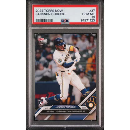 Graded PSA 10 Gem Mint 2024 Topps Now Jackson Chourio #37 Rookie Card