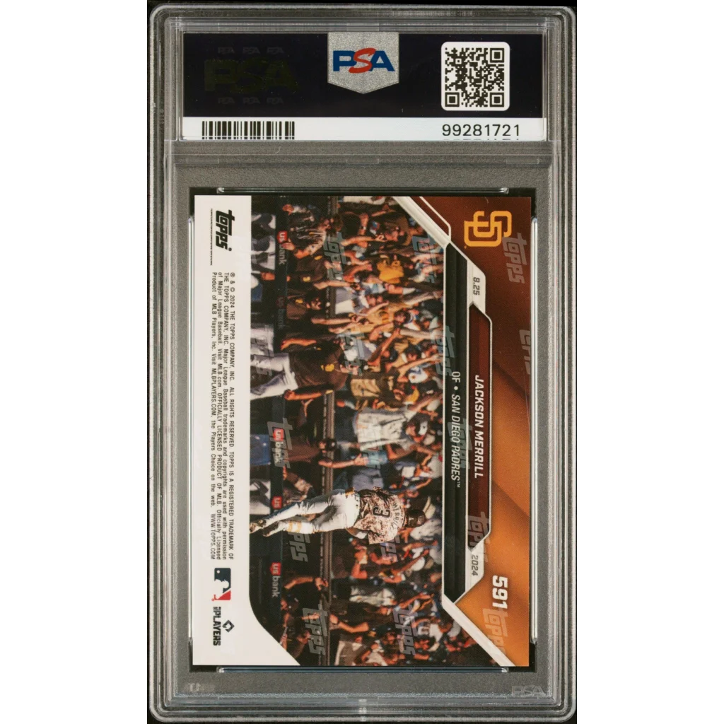 PSA graded Jackson Merrill Padres rookie card by Professional Sports Authenticator