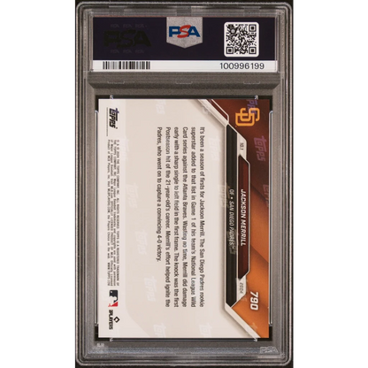 Graded PSA 10 2024 Topps Now Jackson Merrill #790 Rookie Baseball Card