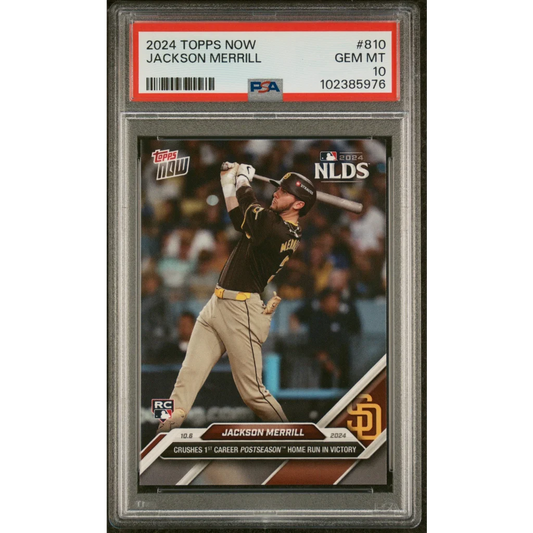 PSA graded Jackson Merrill baseball card in protective slab for collectors