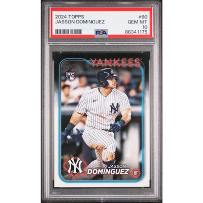 Graded 2024 Topps Jasson Dominguez #60 Rookie RC Baseball Card PSA 10 Gem Mint | Hall of Fame Sports Memorabilia | vintageantiquesgifts.com
