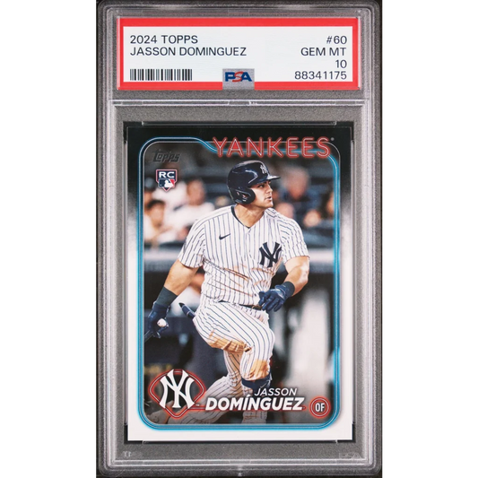 Graded 2024 Topps Jasson Dominguez #60 Rookie RC Baseball Card PSA 10 Gem Mint | Hall of Fame Sports Memorabilia | vintageantiquesgifts.com
