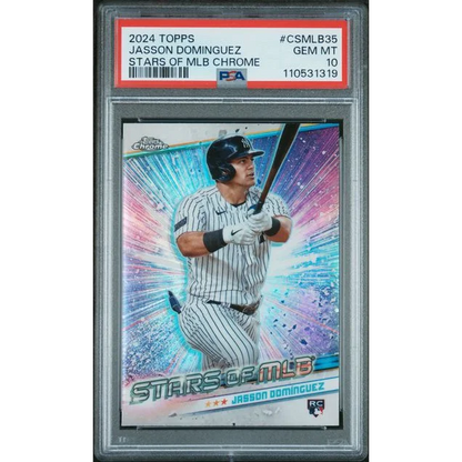 Graded 2024 Topps Jasson Dominguez #CSMLB35 Stars of MLB Chrome Rookie RC Baseball Card PSA 10 Gem Mint | Hall of Fame Sports Memorabilia | vintageantiquesgifts.com