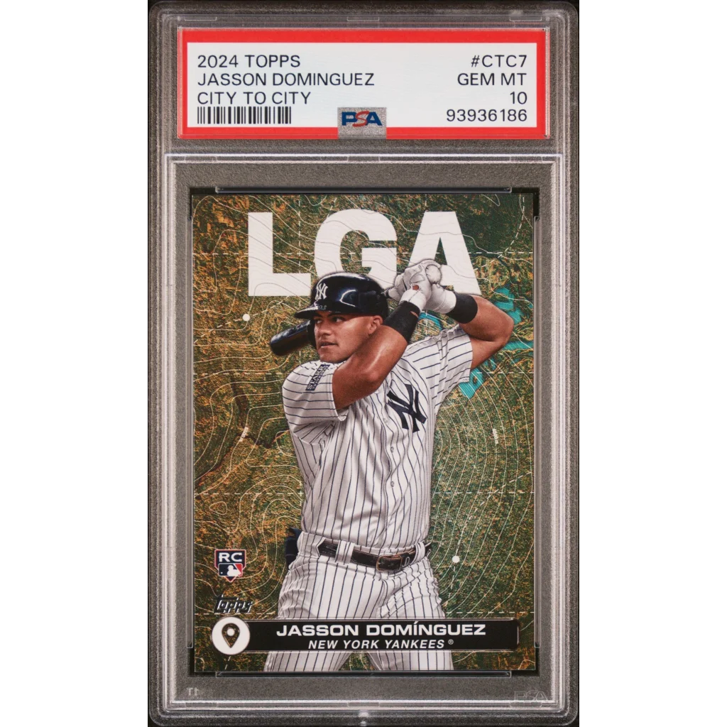 PSA GEM MT 10 Jasson Dominguez City to City baseball card by professional sports authenticator