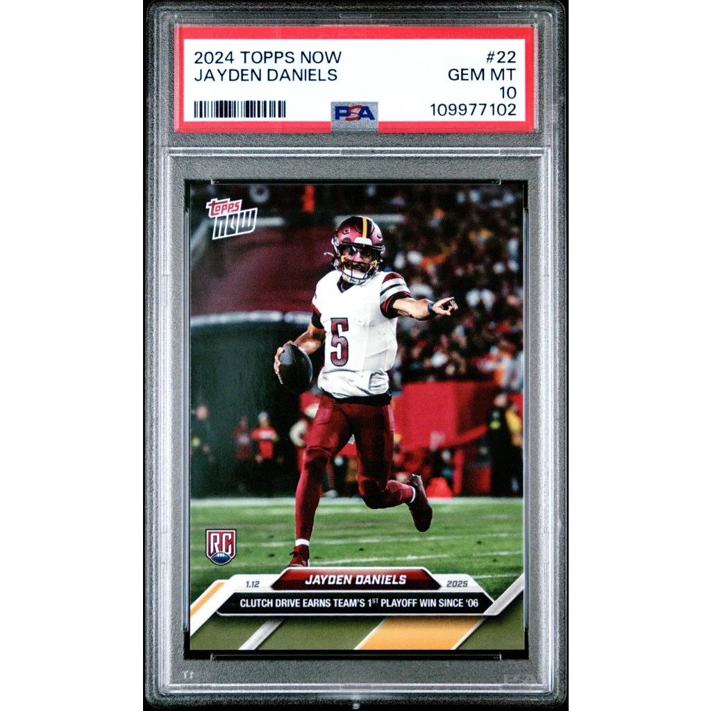 Graded 2024 Topps Now Jayden Daniels #22 Rookie RC Football Card PSA 10 Gem Mint | Hall of Fame Sports Memorabilia | vintageantiquesgifts.com