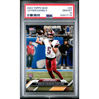 Graded 2024 Topps Now Jayden Daniels #23 Rookie RC Football Card PSA 10 Gem Mint | Hall of Fame Sports Memorabilia | vintageantiquesgifts.com