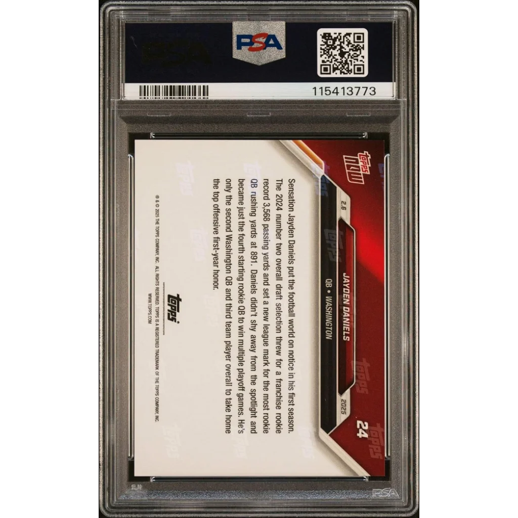 Graded PSA 10 2024 Topps Now Jayden Daniels #24 Rookie RC Card
