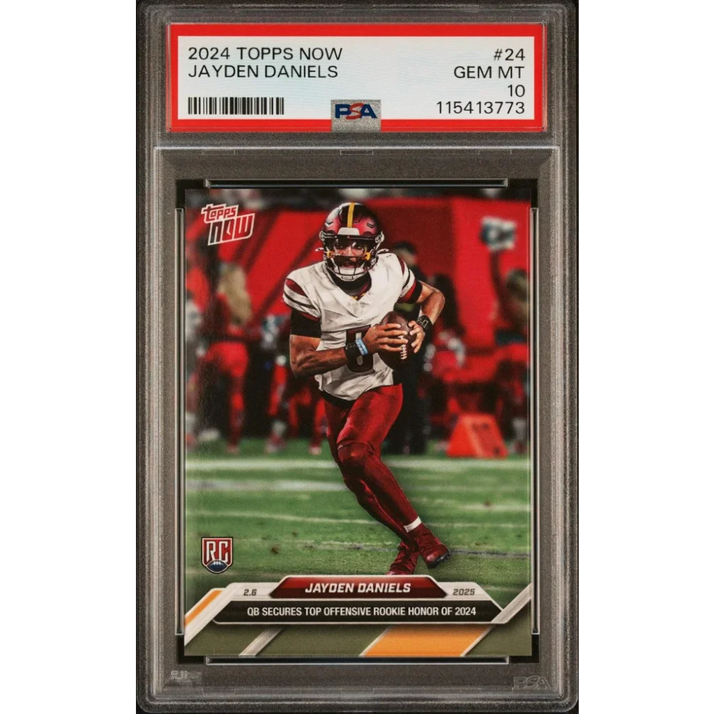 jayden daniels graded rookie card 2024 Topps Now Football RC #24 PSA 10 Etat:Good #Y948 Photocard Buy now and own How to Open a
