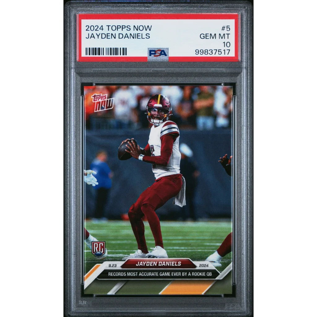 Jayden Daniels 2024 Topps Now rookie football card PSA Gem Mint collectible