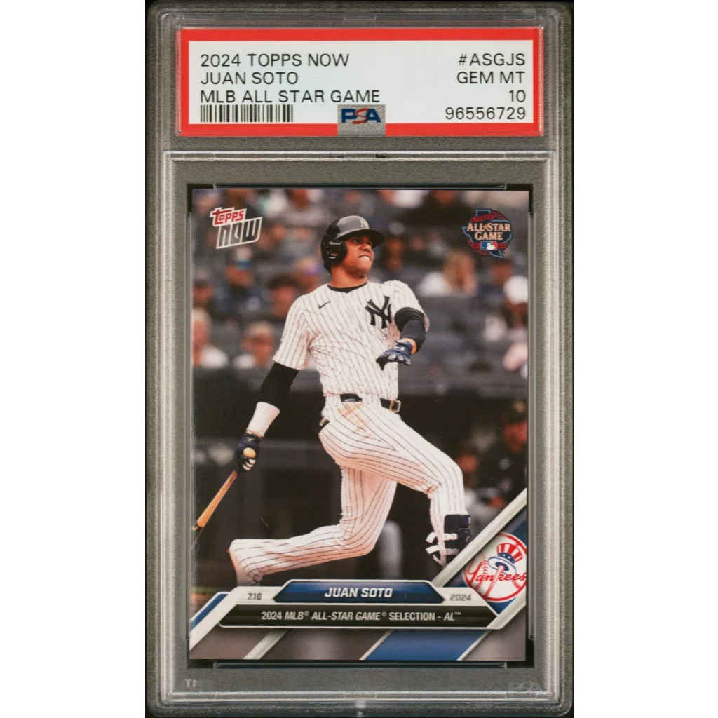 PSA GEM MT 10 Juan Soto 2024 All Star baseball card from a professional sports authenticator