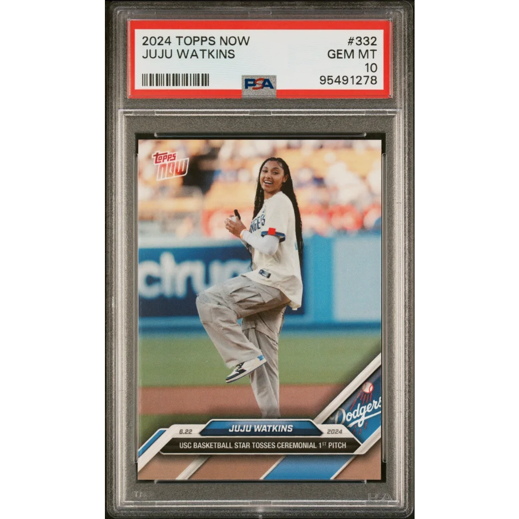 A graded 2024 Topps Now JuJu Watkins baseball card PSA GEM MT 10