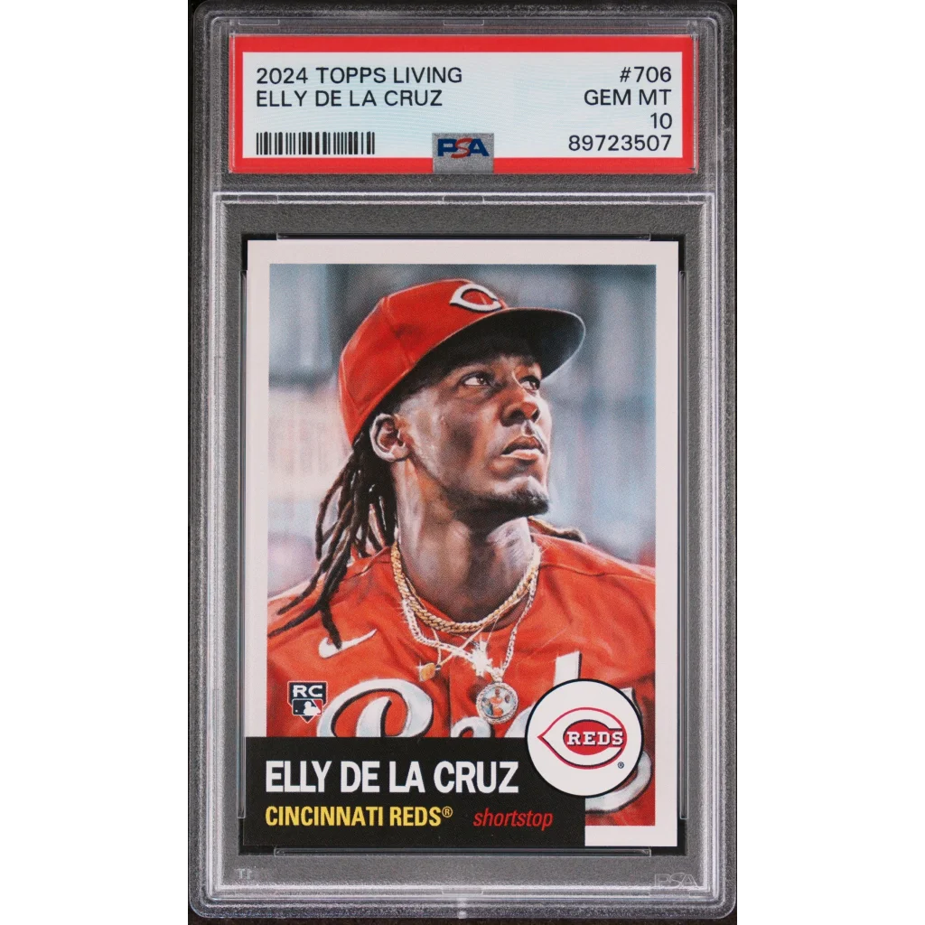 Graded 2024 Topps Living Elly De La Cruz #706 Rookie RC Baseball Card PSA 10 Gem Mint | Hall of Fame Sports Memorabilia | vintageantiquesgifts.com