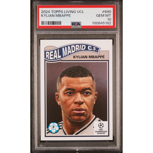 PSA 10 Kylian Mbappe 2024 Topps Living UCL card gem mt 10