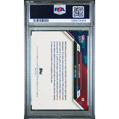Graded 2024 Topps Now Malik Nabers #18 Rookie RC Football Card PSA 10 Gem Mint | PSA 10 Gem Mint Graded Rookie Card | vintageantiquesgifts.com