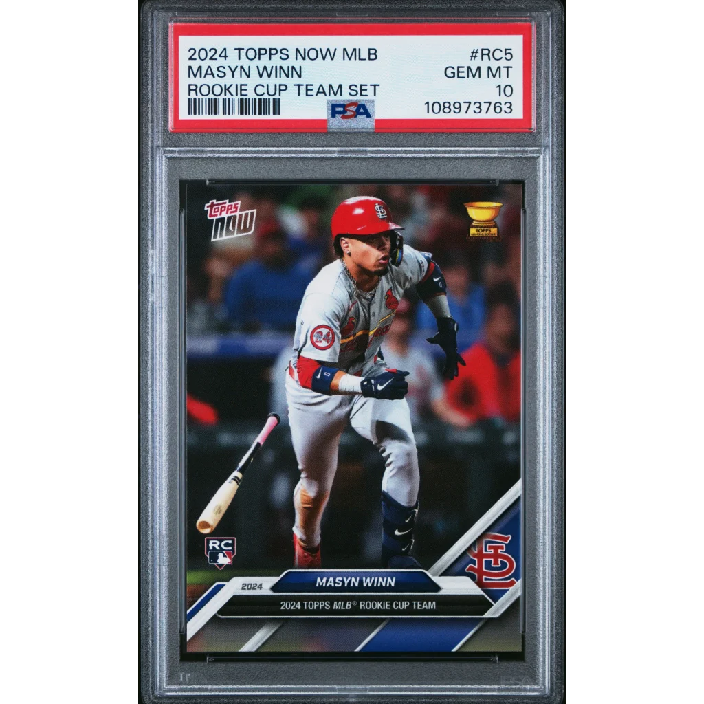 PSA graded Masyn Winn 2024 Topps Now MLB Rookie Cup baseball card image