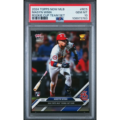 PSA graded Masyn Winn 2024 Topps Now MLB Rookie Cup baseball card image
