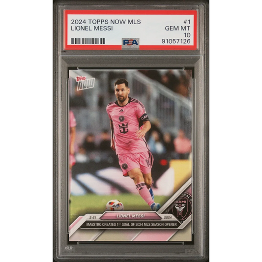 Graded 2024 Topps Now MLS Lionel Messi #1 Soccer Card PSA 10 Gem Mint | Hall of Fame Sports Memorabilia | vintageantiquesgifts.com