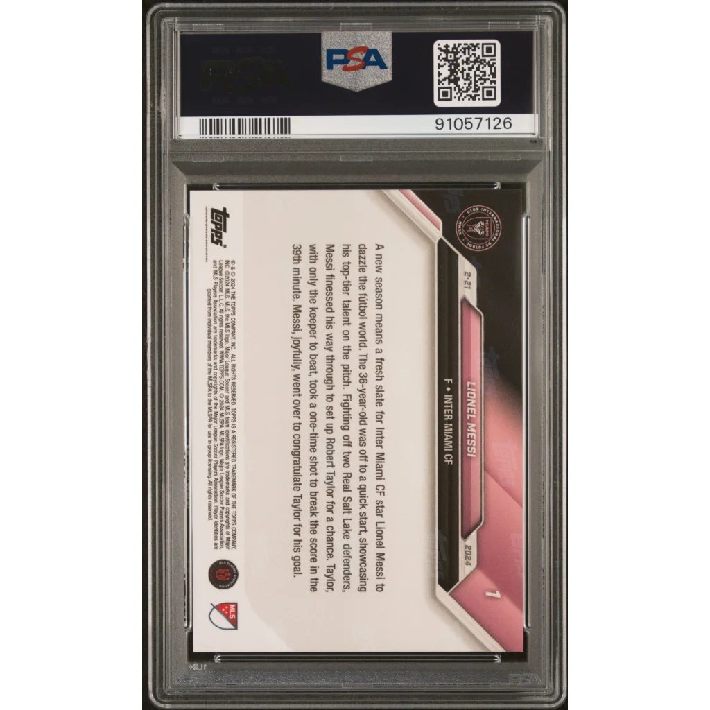 Graded 2024 Topps Now MLS Lionel Messi #1 Soccer Card PSA 10 Gem Mint | PSA 10 Gem Mint Graded Soccer Card | vintageantiquesgifts.com
