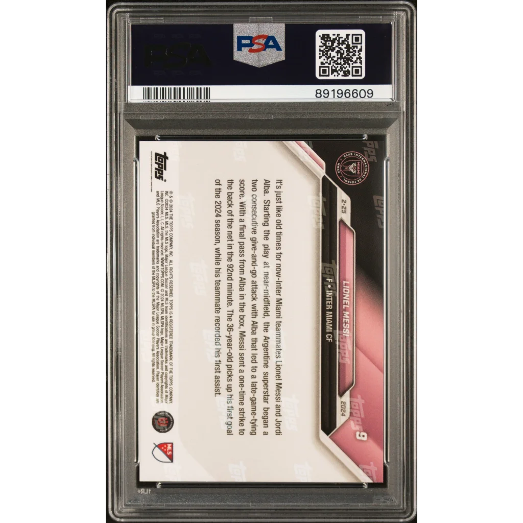 PSA 10 Graded 2024 Topps Lionel Messi #9 Soccer Card Slab 89196609
