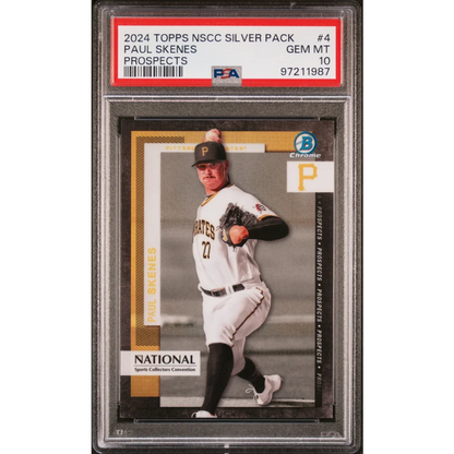 PSA Graded Paul Skenes 2024 Topps NSCC Silver Pack Prospects Baseball Card