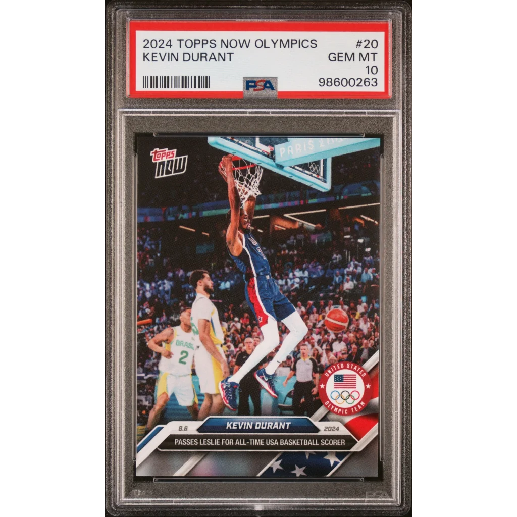 PSA Graded Kevin Durant Team USA Dunk Card Treasure showing Durant dunking