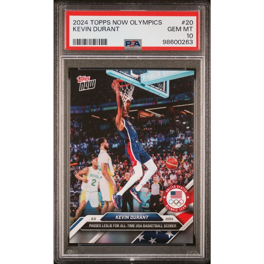 PSA Graded Kevin Durant Team USA Dunk Card Treasure showing Durant dunking