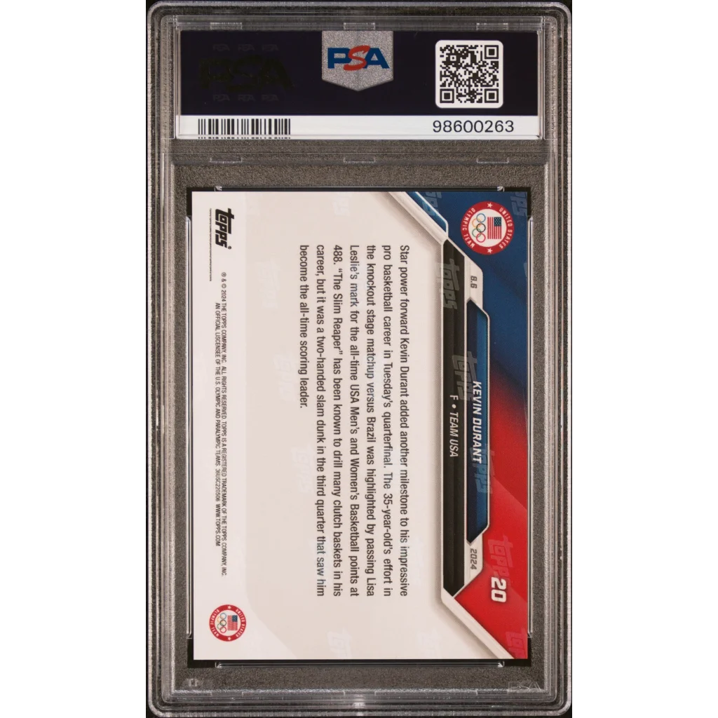 PSA Graded Kevin Durant Team USA Basketball Card from Topps displayed in Dunk Card Treasure