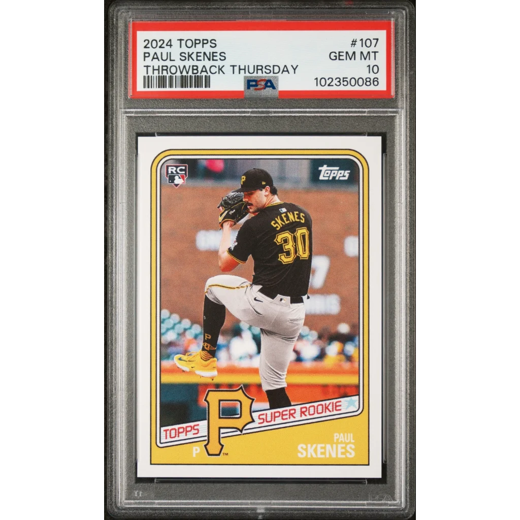2024 Topps Paul Skenes Throwback Thursday baseball card graded GEM MT 10 by PSA