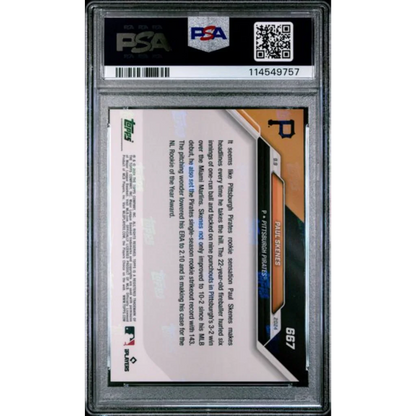 Graded 2024 Topps Now Paul Skenes 667 Rookie RC Baseball Card PSA 10 Gem Mint | PSA 10 Gem Mint Graded Rookie Card | vintageantiquesgifts.com
