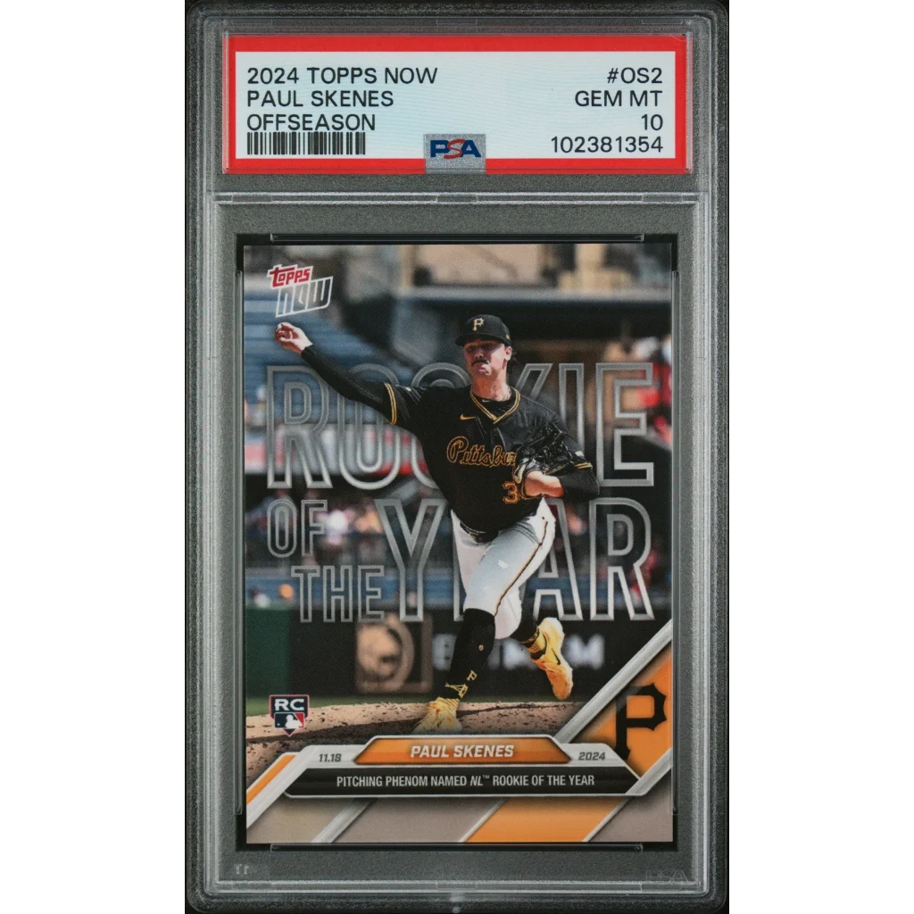 Graded 2024 Topps Now Paul Skenes #OS2 Offseason Rookie RC Baseball Card PSA 10 Gem Mint | Hall of Fame Sports Memorabilia | vintageantiquesgifts.com