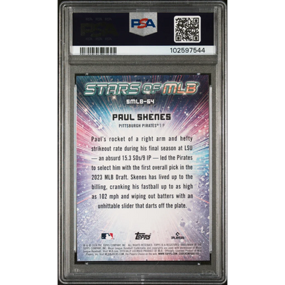 PSA 10 Graded 2024 Topps Paul Skenes Rookie RC Baseball Card