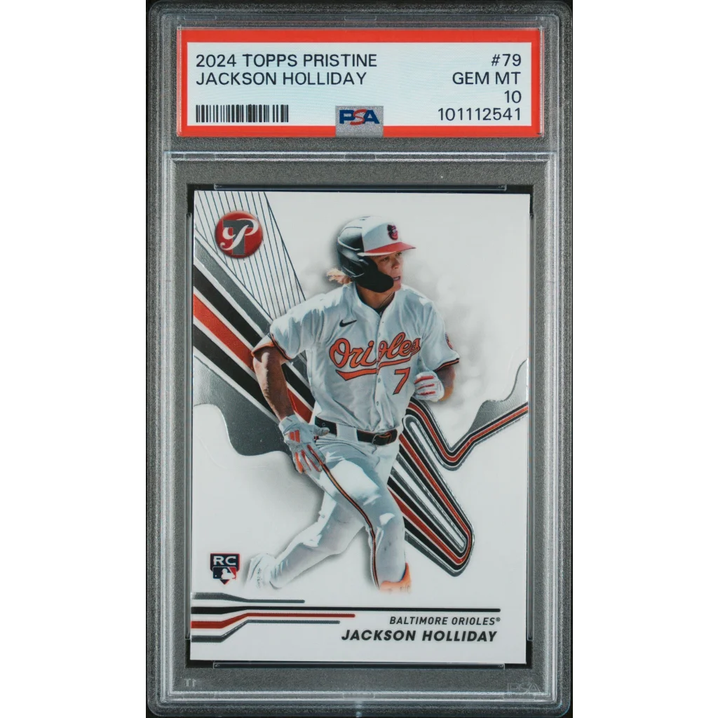 A graded Gem Mint 10 Jackson Holliday 2024 Topps Pristine rookie baseball card