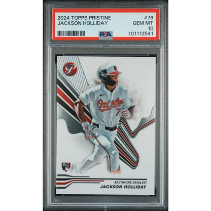 A graded Gem Mint 10 Jackson Holliday 2024 Topps Pristine rookie baseball card