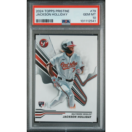A graded Gem Mint 10 Jackson Holliday 2024 Topps Pristine rookie baseball card