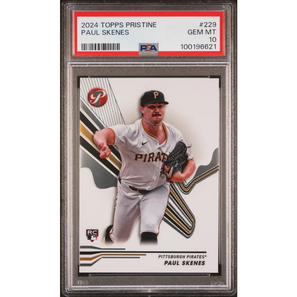 High-grade PSA 10 Paul Skenes 2024 Topps Pristine rookie card in slab
