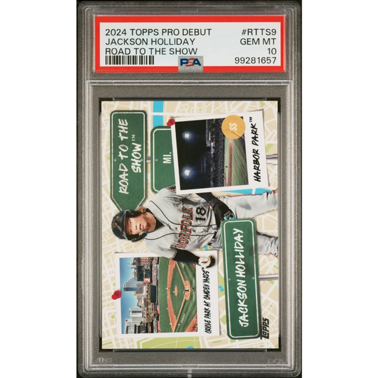PSA graded Jackson Holliday 2024 Topps Pro Debut Road to the Show baseball card