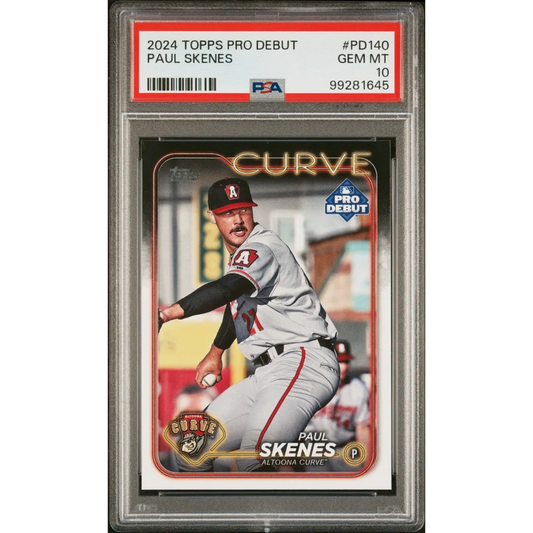 Graded 2024 Topps Pro Debut Paul Skenes #PD140 Rookie RC Baseball Card PSA 10 Gem Mint | Hall of Fame Sports Memorabilia | vintageantiquesgifts.com