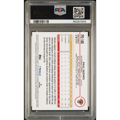 Graded 2024 Topps Pro Debut Paul Skenes #PD140 Rookie RC Baseball Card PSA 10 Gem Mint | PSA 10 Gem Mint Graded Rookie Card | vintageantiquesgifts.com