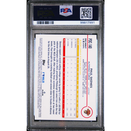 PSA 10 Graded 2024 Topps Pro Debut Paul Skenes Chrome Rookie Card