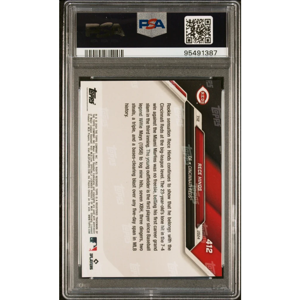 PSA graded Rece Hinds baseball card in protective slab for collectors