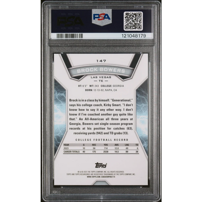 Graded 2024 Topps Resurgence Brock Bowers PSA 10 Rookie Card