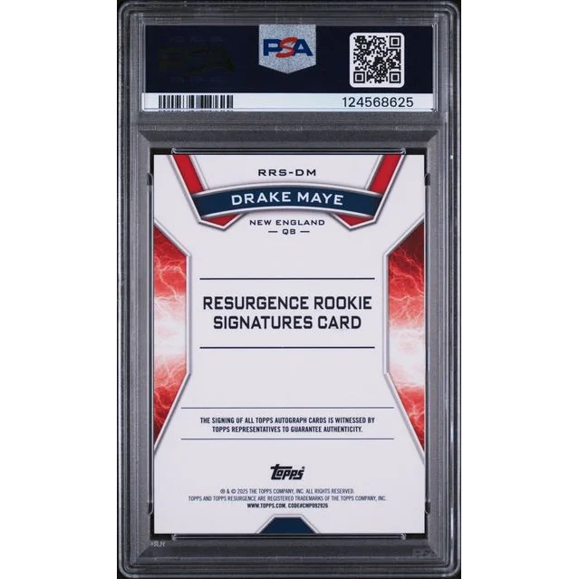 Graded 2024 Topps Resurgence Drake Maye #RRSDM /249 Aqua Surge Auto Rookie RC Football Card PSA 9 Mint | PSA 9 Mint Graded Rookie Card | vintageantiquesgifts.com