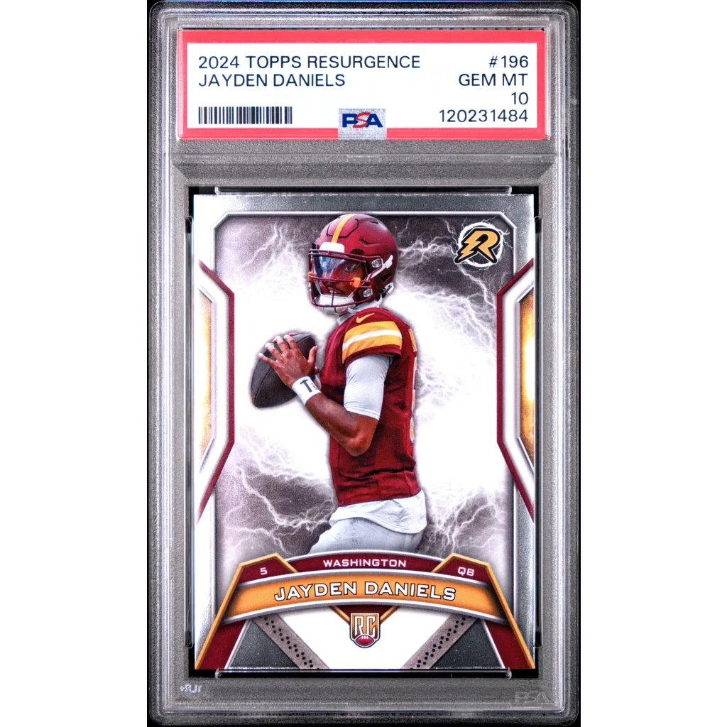 Graded 2024 Topps Resurgence Jayden Daniels #196 Rookie RC Football Card PSA 10 Gem Mint | Hall of Fame Sports Memorabilia | vintageantiquesgifts.com