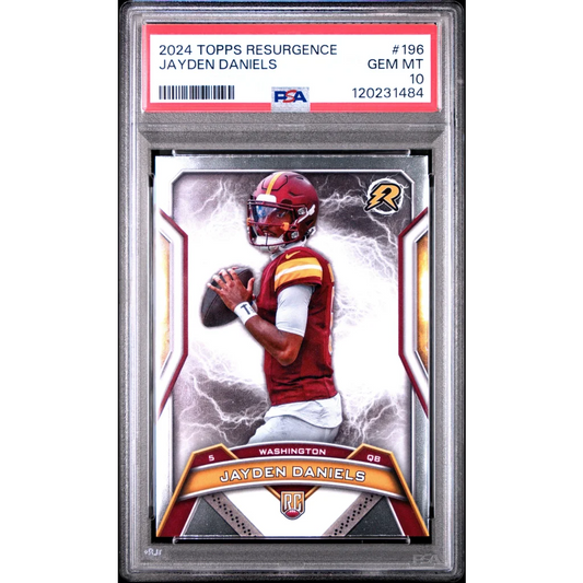 Graded 2024 Topps Resurgence Jayden Daniels #196 Rookie RC Football Card PSA 10 Gem Mint | Hall of Fame Sports Memorabilia | vintageantiquesgifts.com